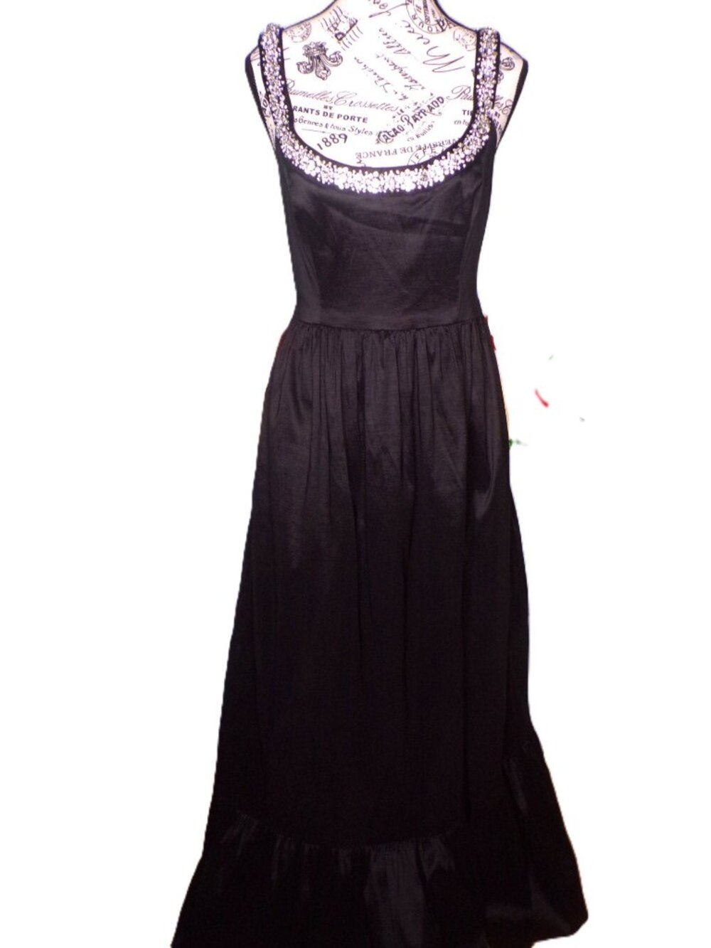 🆕HUTCH Ericha Satin Rhinestone Maxi Dress Gown 8 - Picture 4 of 16